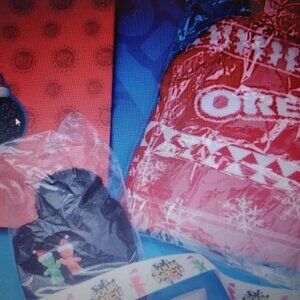 Two New Oreo Hats, Sour Patch Kids Socks, Ribbon, Gift Bags & Wrapping Paper